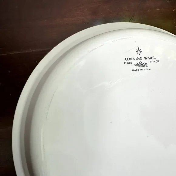 Vintage Corning Ware 9" Pie Plate Blue Cornflower P-309 USA Baking Dish - Picture 3 of 7